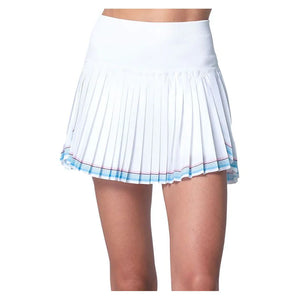 Women`s Linen Streak Pleated Tennis Skort White Apparel Lucky In Love
