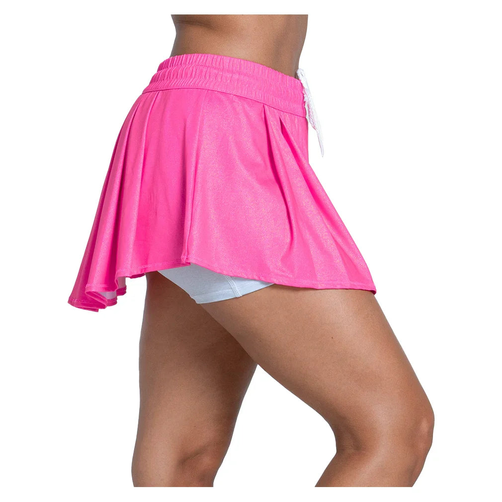Women`s High Waist All That Shimmers 13.5 Inch Tennis Skort Apparel Lucky In Love