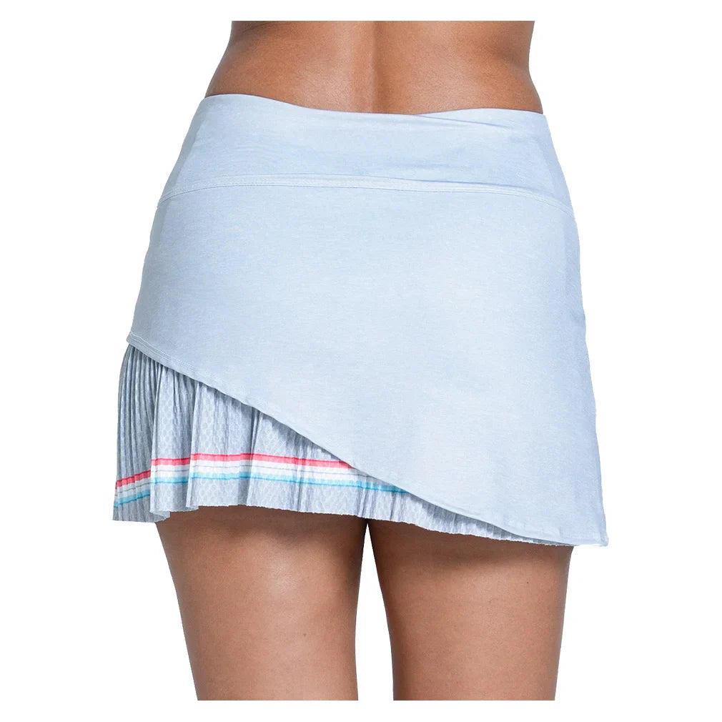 Women`s Groovy Stripe Pleated 14 Inch Tennis Skort Heather Grey Apparel Lucky In Love