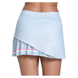 Women`s Groovy Stripe Pleated 14 Inch Tennis Skort Heather Grey Apparel Lucky In Love