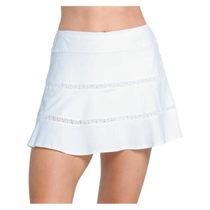 Women`s Tier Flounce 14 Inch Tennis Skort White Apparel Lucky In Love
