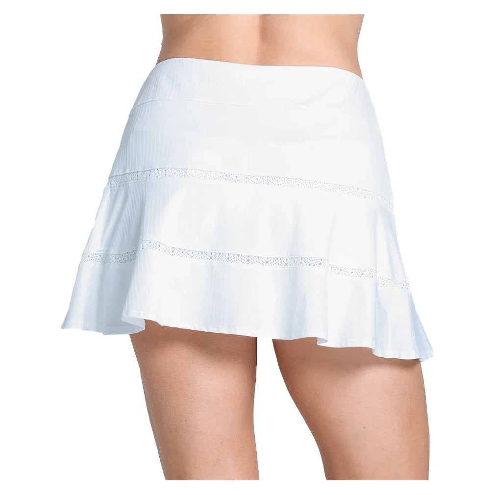 Women`s Tier Flounce 14 Inch Tennis Skort White Apparel Lucky In Love