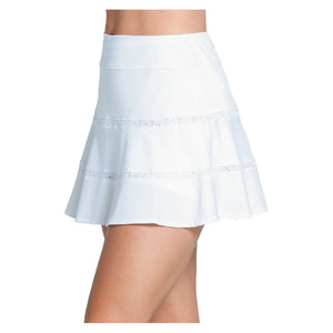 Women`s Tier Flounce 14 Inch Tennis Skort White Apparel Lucky In Love
