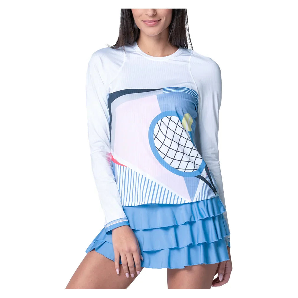Women`s Awesome Ruffle Tennis Skort Periwinkle Apparel Lucky In Love