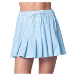 Women`s High Waist Linen Stripe Tennis Skort Periwinkle Apparel Lucky In Love