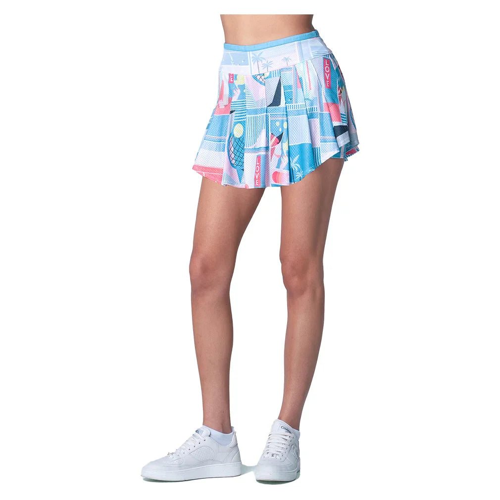 Women`s Long Length Linen Intuition Tennis Skort Periwinkle Apparel Lucky In Love