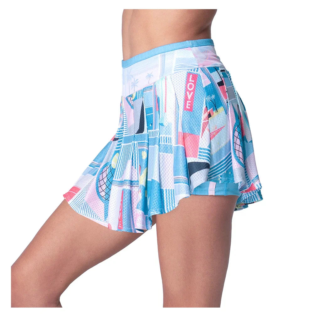 Women`s Long Length Linen Intuition Tennis Skort Periwinkle Apparel Lucky In Love