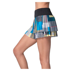 Women`s Stripe It Up Pleated Tennis Skort Black Apparel Lucky In Love