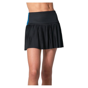 Women`s Racer Rib Pleated Tennis Skort Black Apparel Lucky In Love