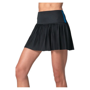 Women`s Racer Rib Pleated Tennis Skort Black Apparel Lucky In Love