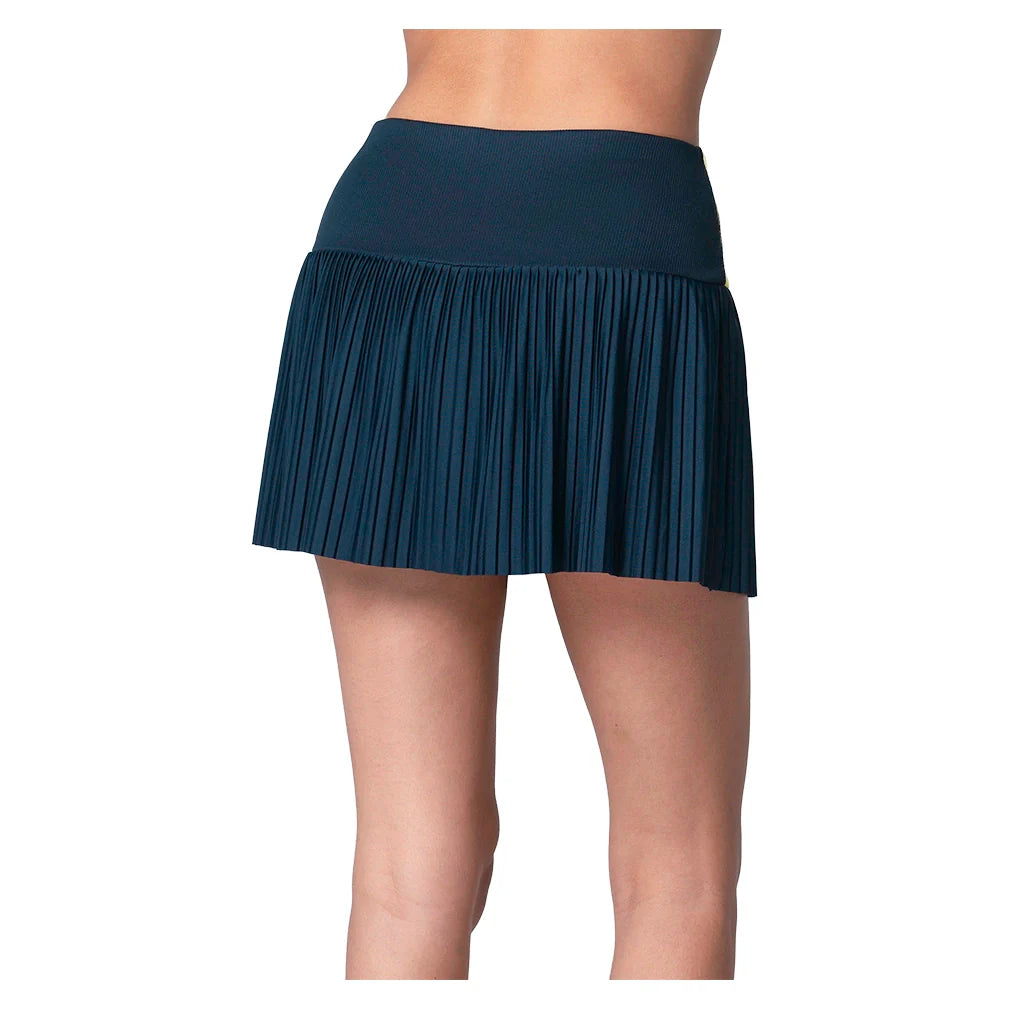 Women`s Racer Rib Pleated Tennis Skort Midnight Apparel Lucky In Love