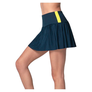 Women`s Racer Rib Pleated Tennis Skort Midnight Apparel Lucky In Love