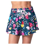 Women`s High Waist Love You Tennis Skort Midnight Apparel Lucky In Love