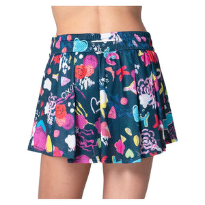 Women`s High Waist Love You Tennis Skort Midnight Apparel Lucky In Love