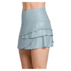 Women`s All That Shimmers Scallop 14 Inch Tennis Skort Heather Grey Apparel Lucky In Love