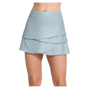 Women`s All That Shimmers Scallop 14 Inch Tennis Skort Heather Grey Apparel Lucky In Love