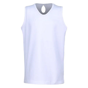Girls` Keyhole Back Tennis Tank White Apparel Little Miss Tennis
