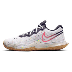 Men's Air Zoom Vapor Cage 4 Tennis Shoes White and Laser Crimson Footwear Nike