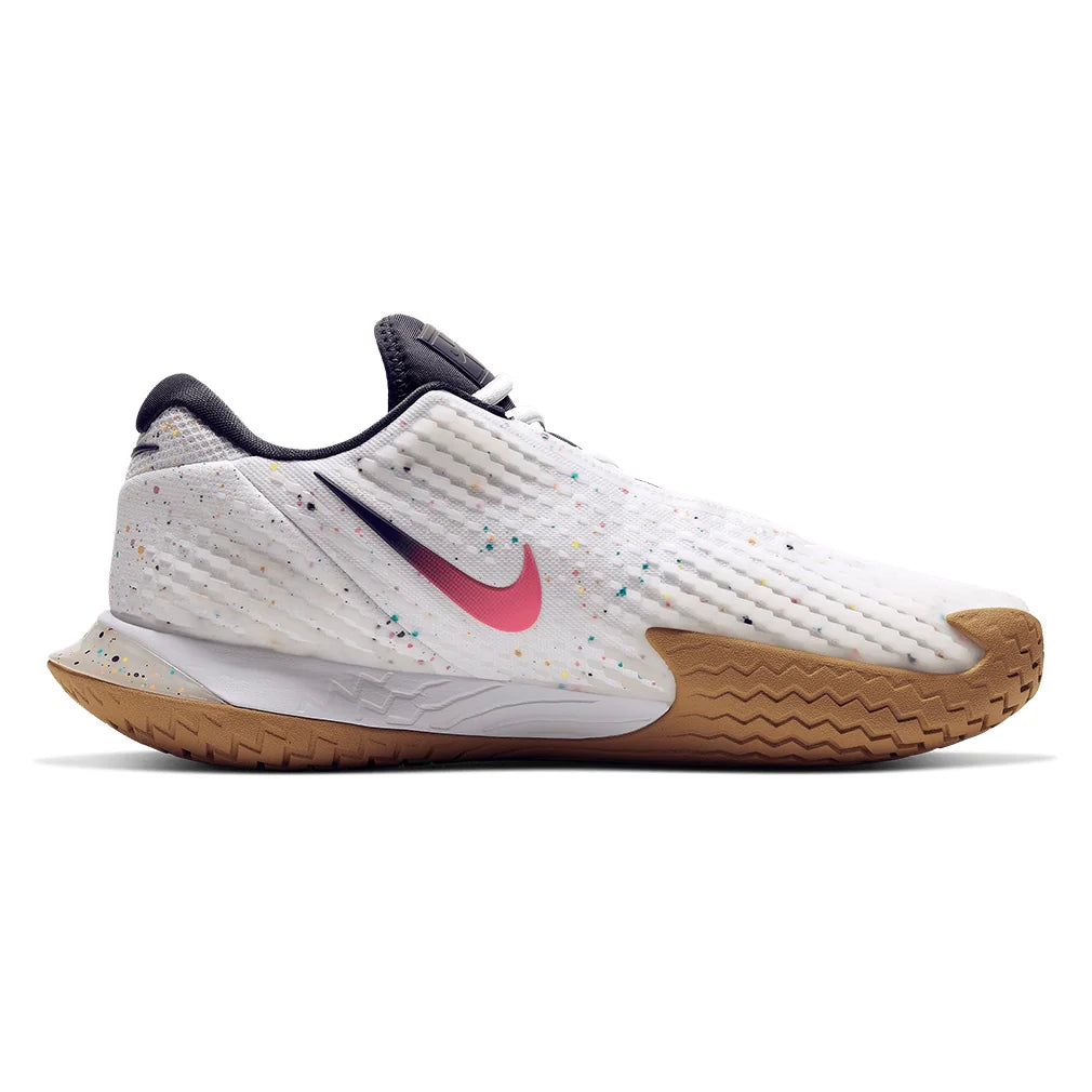 Men's Air Zoom Vapor Cage 4 Tennis Shoes White and Laser Crimson Footwear Nike
