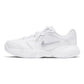Juniors' Court Lite 2 Tennis Shoes White and Metallic Silver Footwear Nike