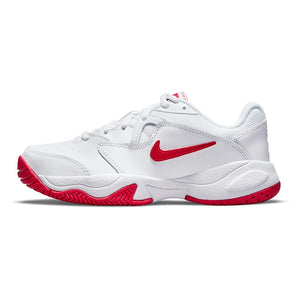 Juniors' Court Lite 2 Tennis Shoes White and University Red Footwear Nike
