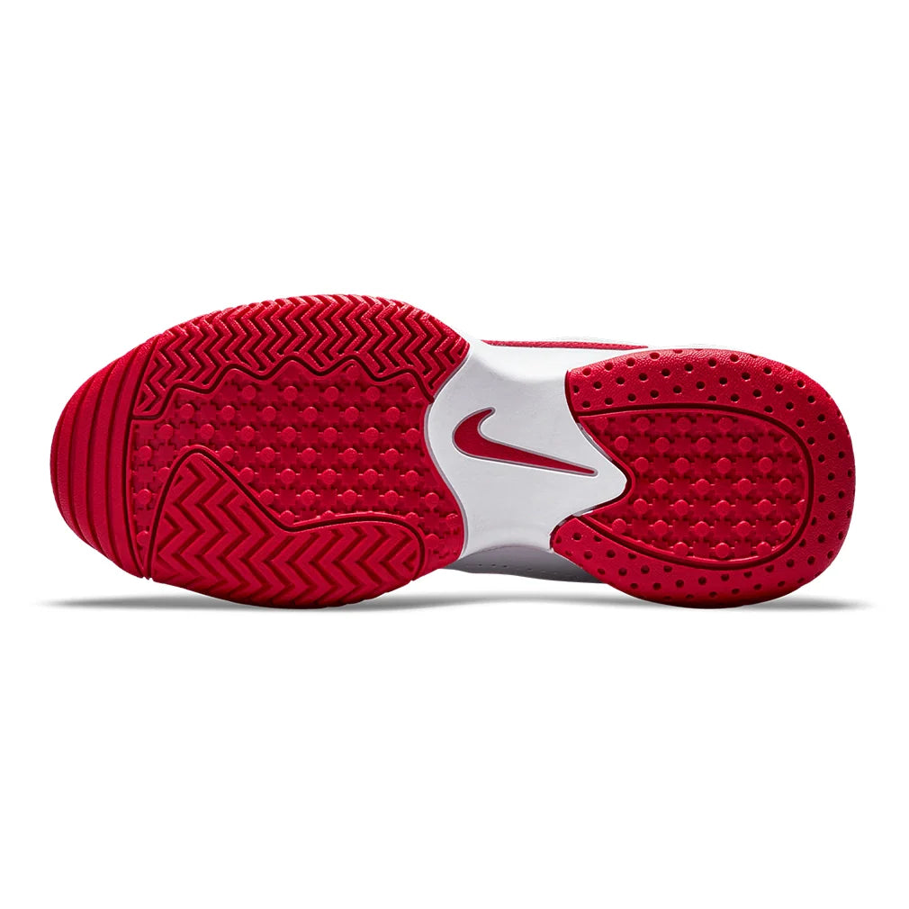 Juniors' Court Lite 2 Tennis Shoes White and University Red Footwear Nike