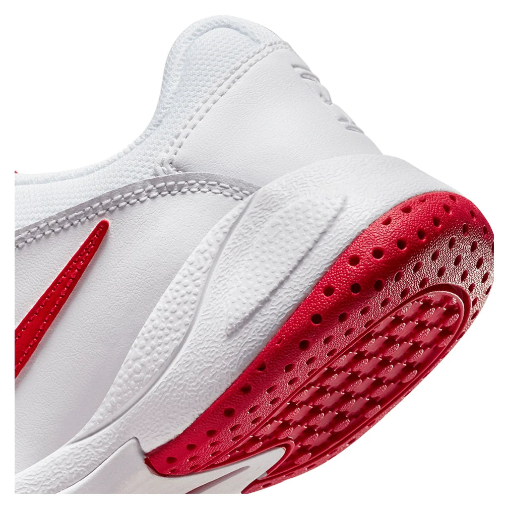 Juniors' Court Lite 2 Tennis Shoes White and University Red Footwear Nike