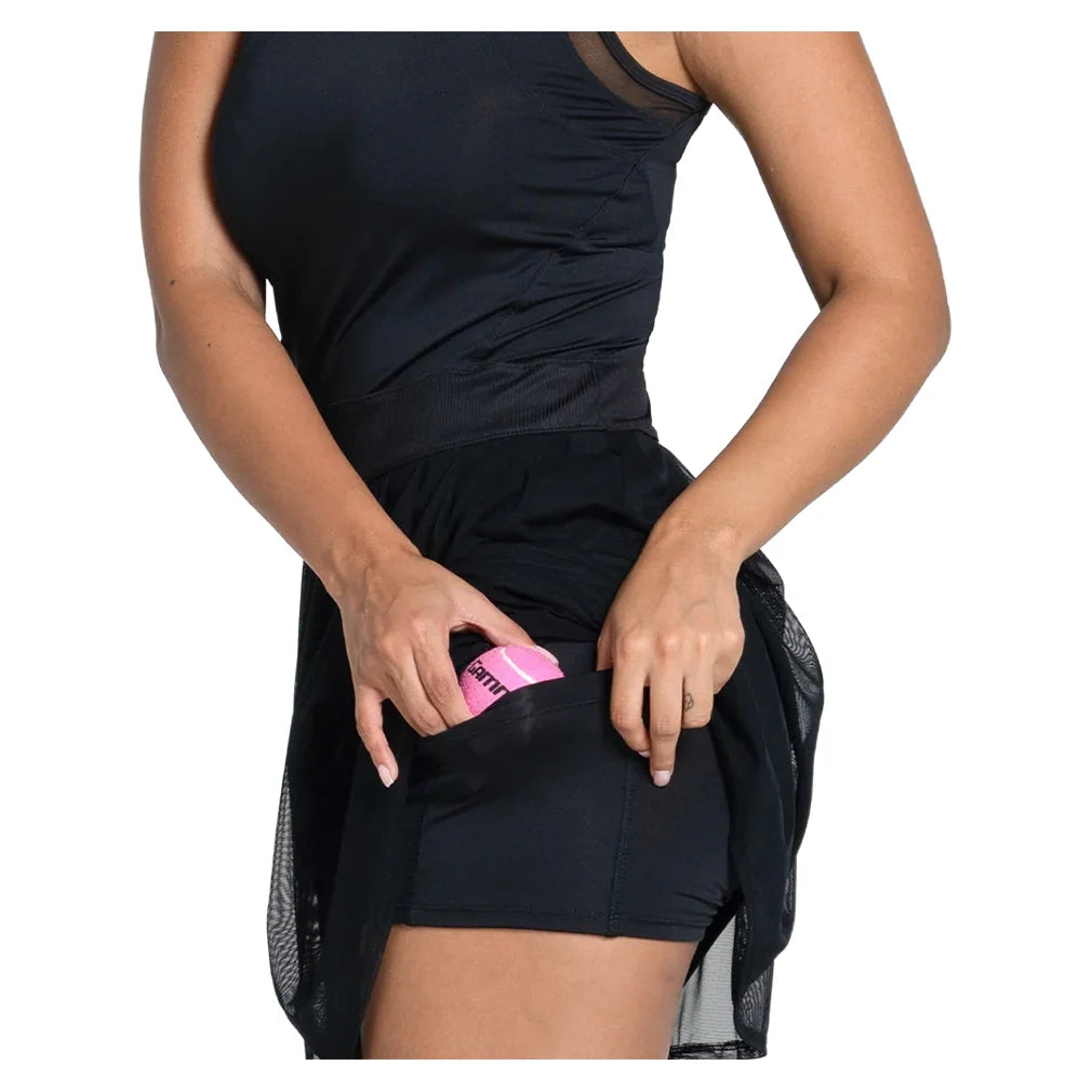 Women`s Next Level Tennis Dress Black Apparel Lucky In Love