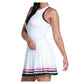 Women`s Kinetic Energy Tennis Dress White and Black Apparel Lucky In Love