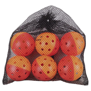 Outdoor Pickleball Training Balls Bag of 6 Red and Orange Balls Gamma