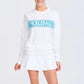 Women's Club Sport Pickleball Sweater White and Light Blue Apparel Ame And Lulu