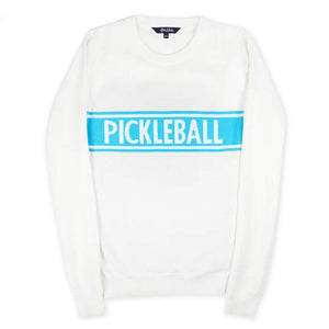 Women's Club Sport Pickleball Sweater White and Light Blue Apparel Ame And Lulu