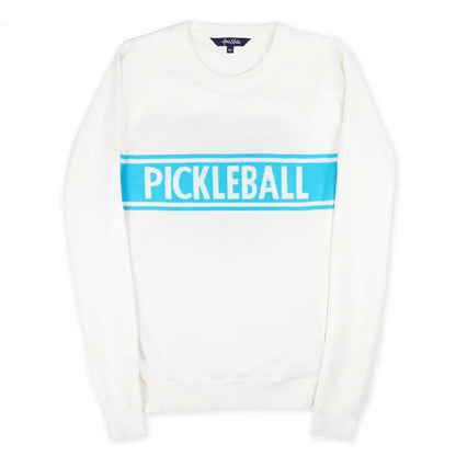 Women's Club Sport Pickleball Sweater White and Light Blue Apparel Ame And Lulu
