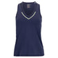 Women`s Lurex V-Neck Cutout Tennis Tank Apparel Lucky In Love