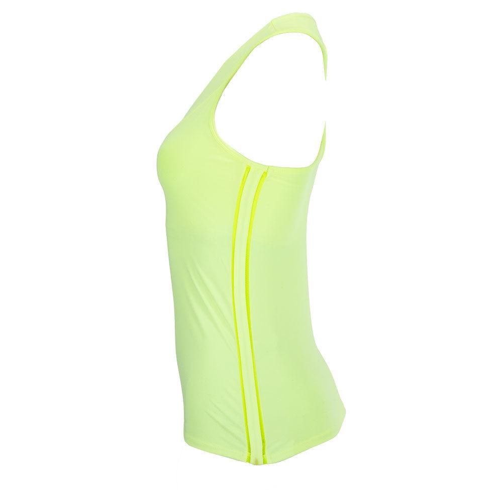 Women`s V-Neck Tennis Tank with Bra in Lemon Frost Apparel Lucky In Love