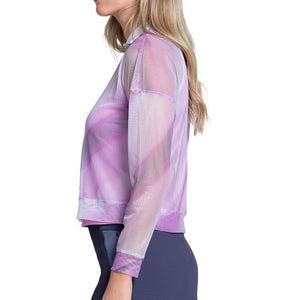 Women's Mystic Petal Long Sleeve Tennis Top Pink Apparel Lucky In Love