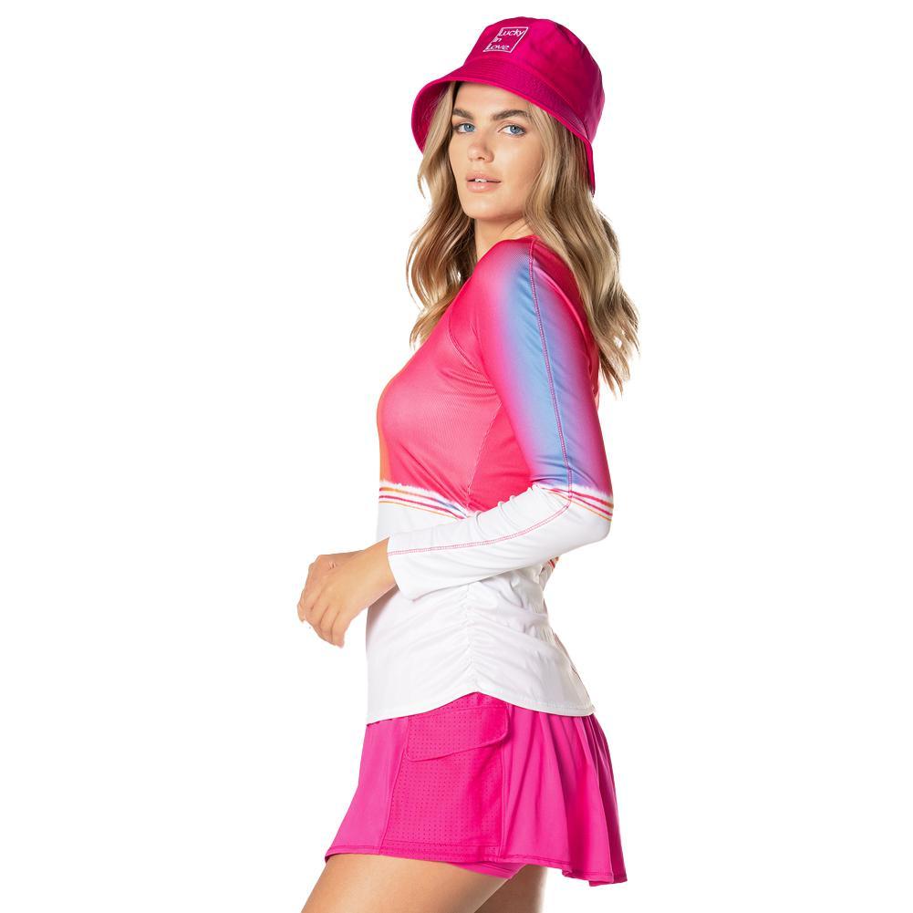 Women's Shockin' Radiance Long Sleeve Tennis Top Shocking Pink Apparel Lucky In Love