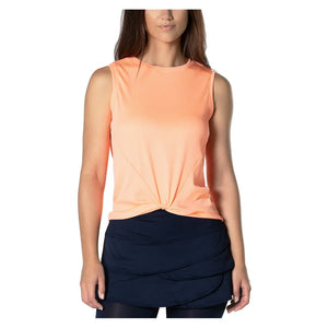 Women`s Twist Front Tennis Tank Orange Frost Apparel Lucky In Love