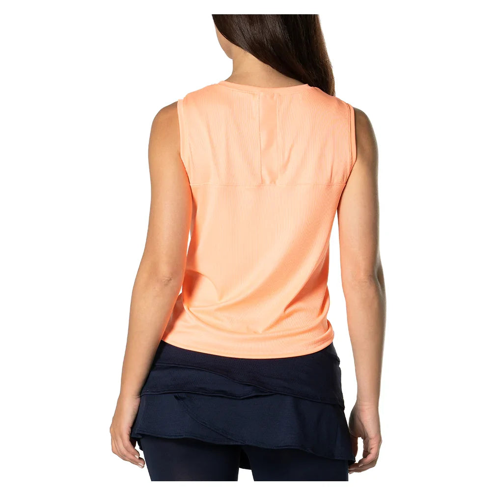 Women`s Twist Front Tennis Tank Orange Frost Apparel Lucky In Love