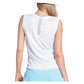 Women`s Retro Stripe Twist Front Tennis Tank White Apparel Lucky In Love