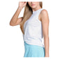 Women`s Retro Stripe Twist Front Tennis Tank White Apparel Lucky In Love