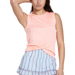 Women`s Twist Front Tennis Tank Peach Frost Apparel Lucky In Love