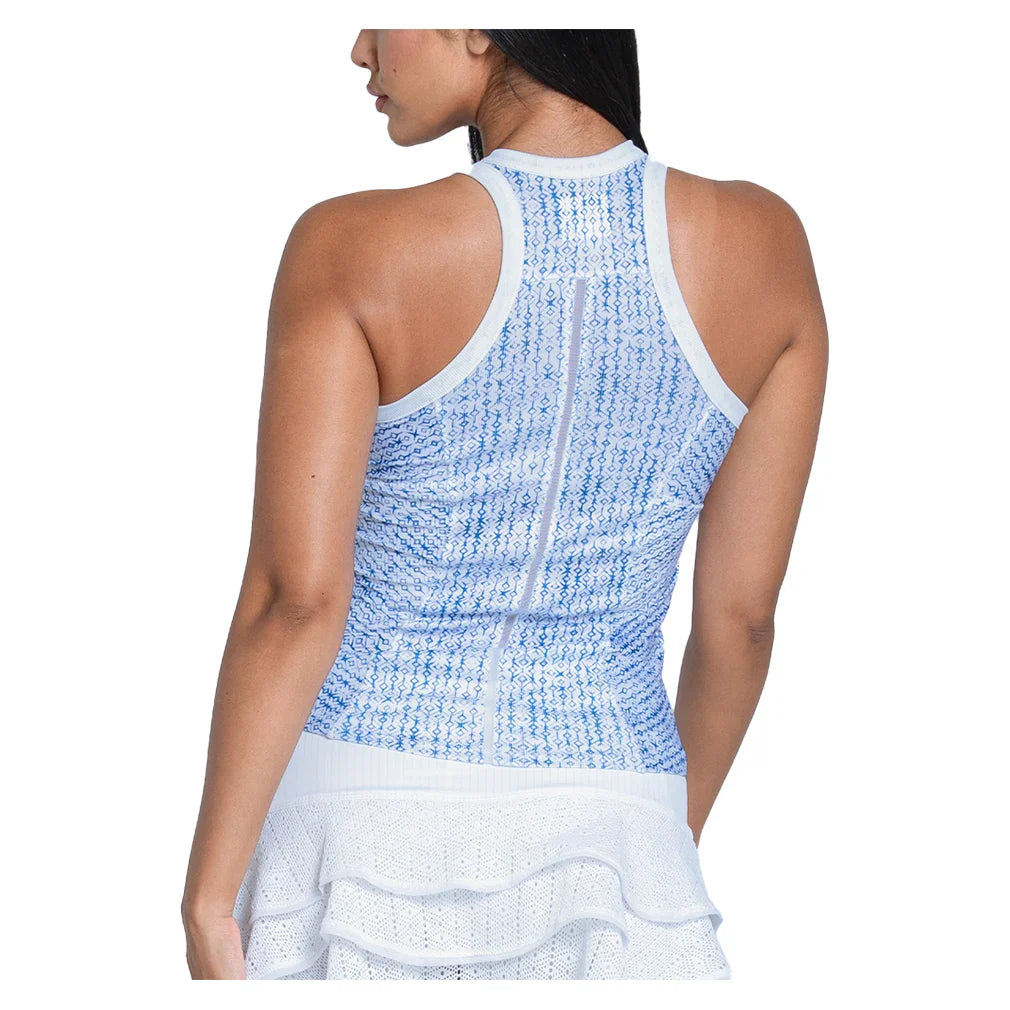 Women`s Boho Tile Rib Tennis Tank Royal Apparel Lucky In Love