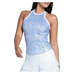 Women`s Boho Tile Rib Tennis Tank Royal Apparel Lucky In Love