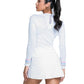 Women`s Blue Streak Long Sleeve Tennis Top White Apparel Lucky In Love