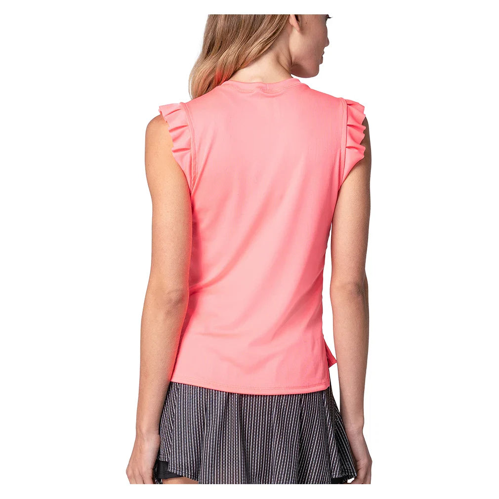 Women`s Bring It On Rib Tennis Tank Lava Apparel Lucky In Love