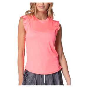 Women`s Bring It On Rib Tennis Tank Lava Apparel Lucky In Love