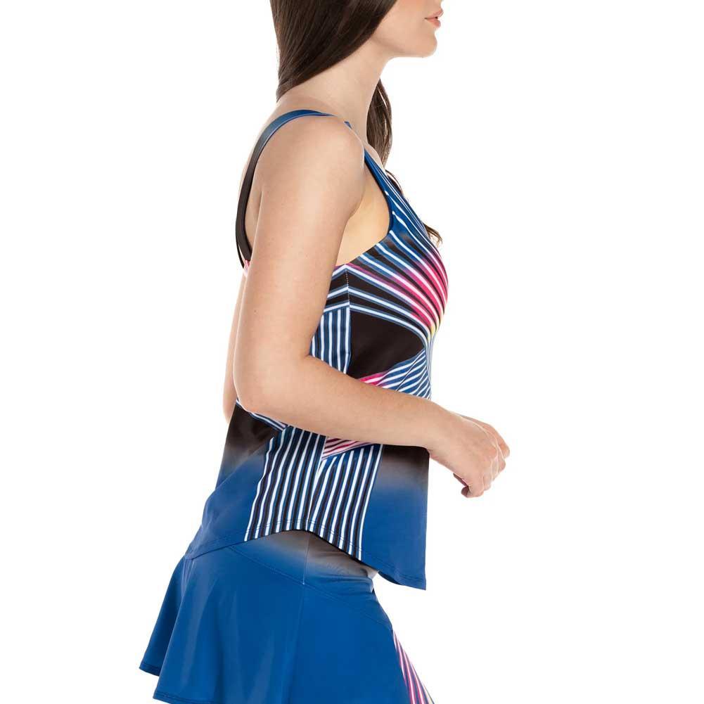 Women's Neon Lights Tennis Tank with Bra Electric Blue Apparel Lucky In Love