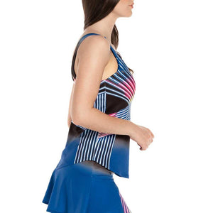 Women's Neon Lights Tennis Tank with Bra Electric Blue Apparel Lucky In Love