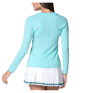Women`s Breeze Long Sleeve Tennis Top Capri Apparel Lucky In Love